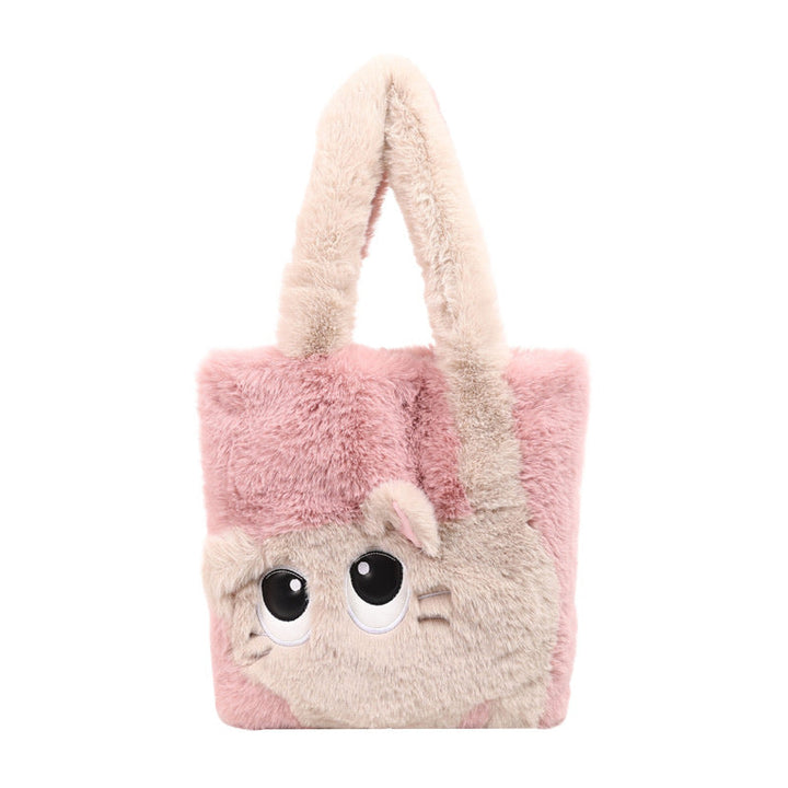 Plush shoulder bag with cat motif Kalsten