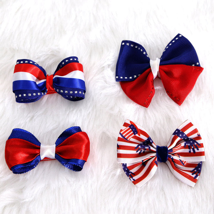 Ladies small pleated hair bow made of grosgrain ribbon with medium knot and mini alligator clip Kalsten