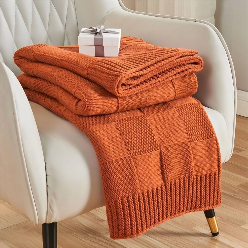 Textured Knit Throw Blanket Kalsten