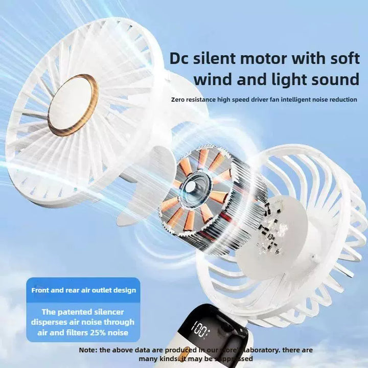 Unisex One Size Foldable Rechargeable Hand Fan with Multiple Speeds LED Display Removable Charging Base Kalsten