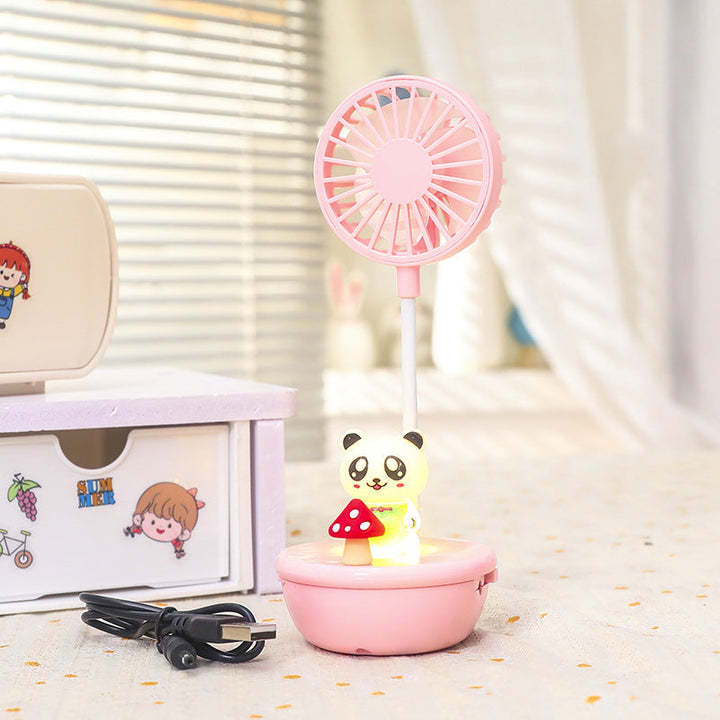 Women Portable Hand Fan with LED Panda Design Kalsten