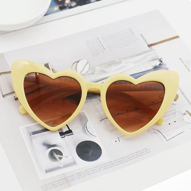 Women's Heart-Shaped Sunglasses with Glittering Frame Kalsten