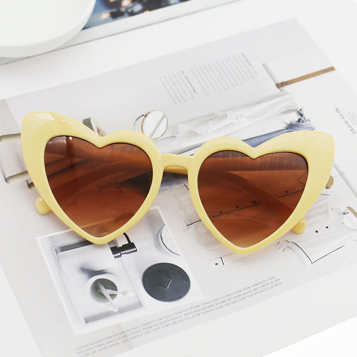 Women's Heart-Shaped Sunglasses with Glittering Frame Kalsten