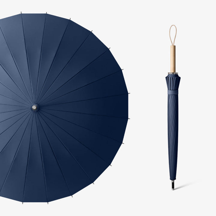 Ladies elegant folding umbrella with ergonomic wooden handle Kalsten