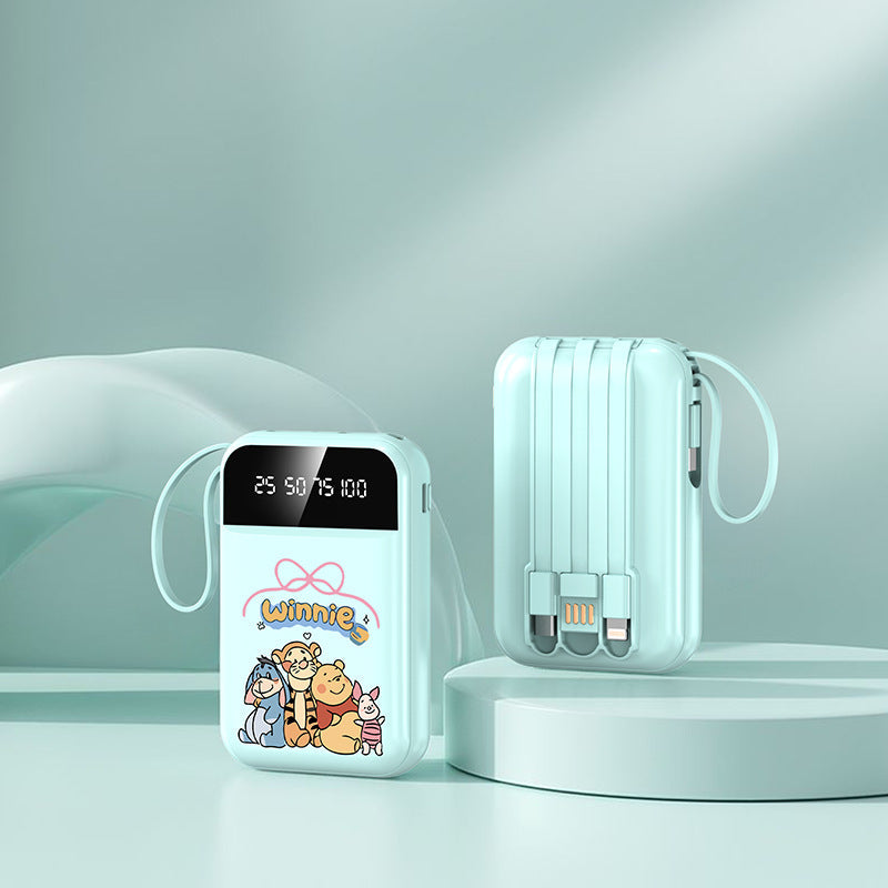 Portable power bank with LED display and integrated cable by Kalsten