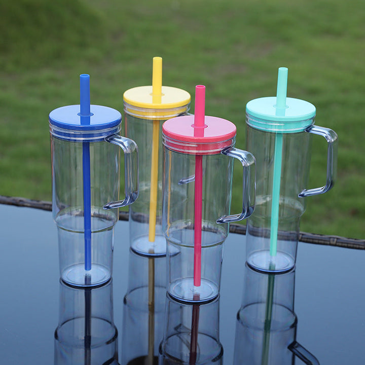 Unisex drinking cup with removable silicone straw and integrated carrying handle Kalsten