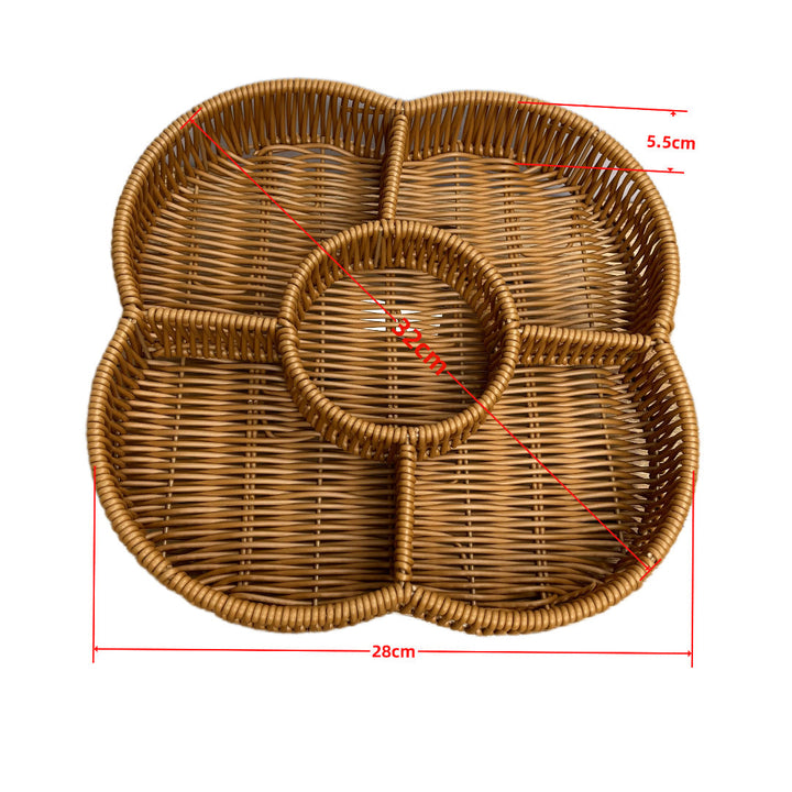 Ladies beef braided serving basket with three compartments Kalsten