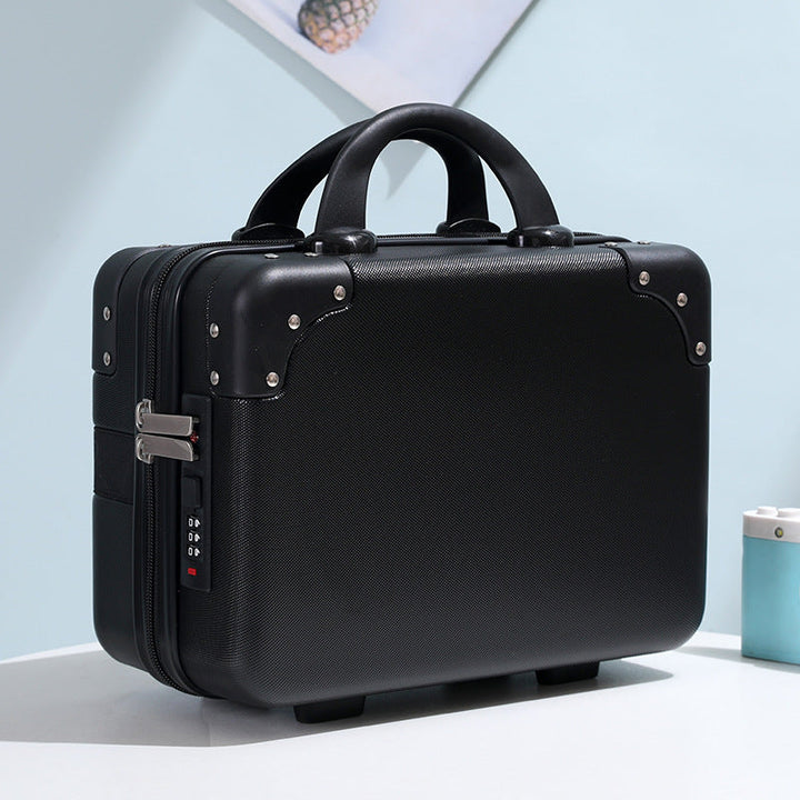 hard-shell vanity carry cosmetic case with reinforced corners and combination lock Kalsten