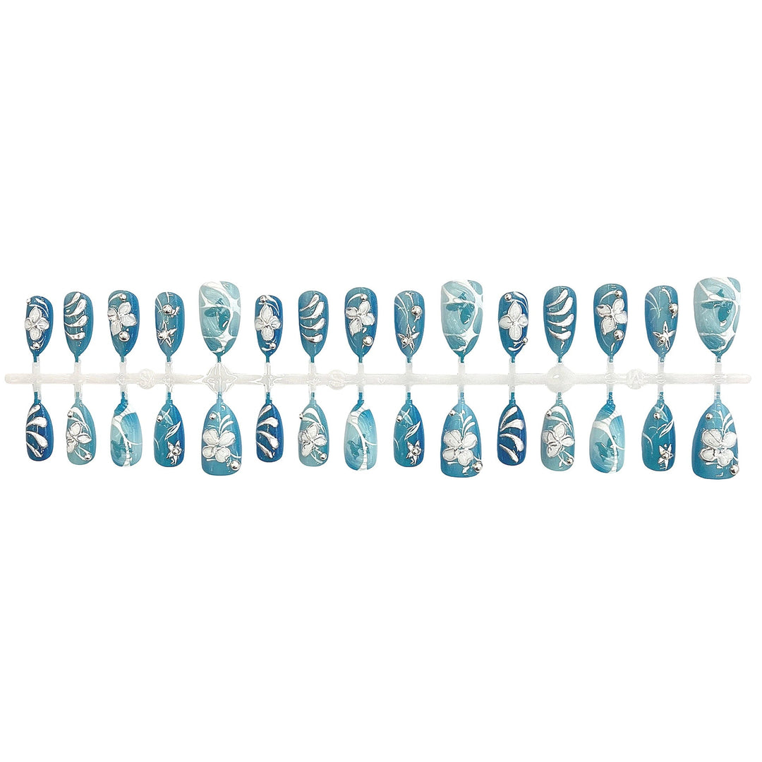 Artistic Floral-Patterned Press-On Nail Set Kalsten