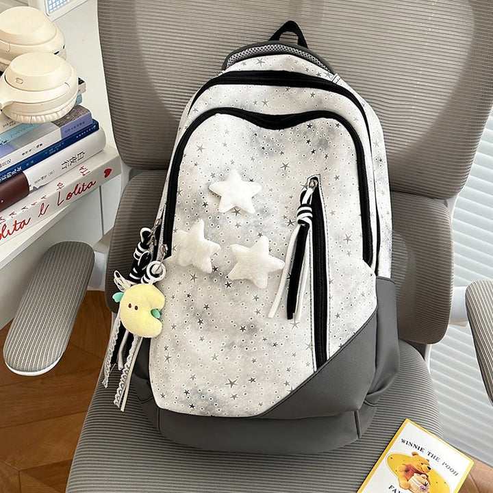 Decorative Star-Patterned School Backpack