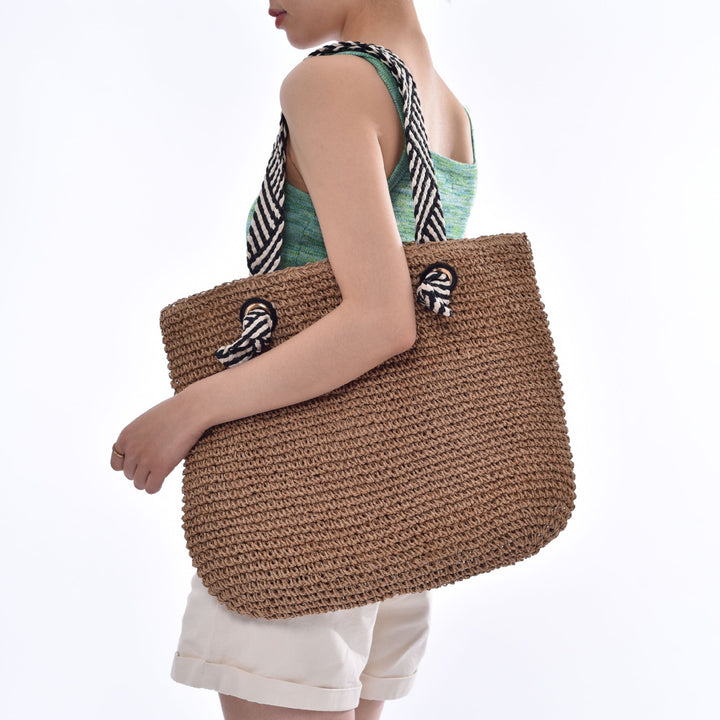 Handbag with Striped Shoulder Straps Kalsten