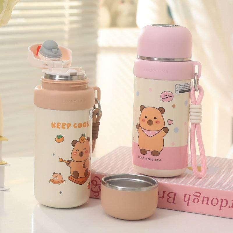 Women's Insulated Thermos Bottle with Fun Bear Design Kalsten