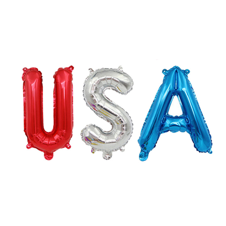 Unisex latex balloon printed with patriotic USA heart and lettering design Kalsten