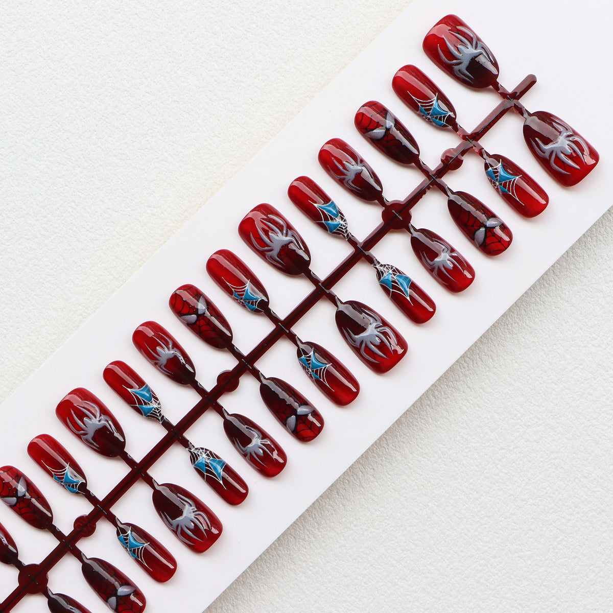 Thematic Spider-Man Inspired Press-On Nail Art Set Acalora