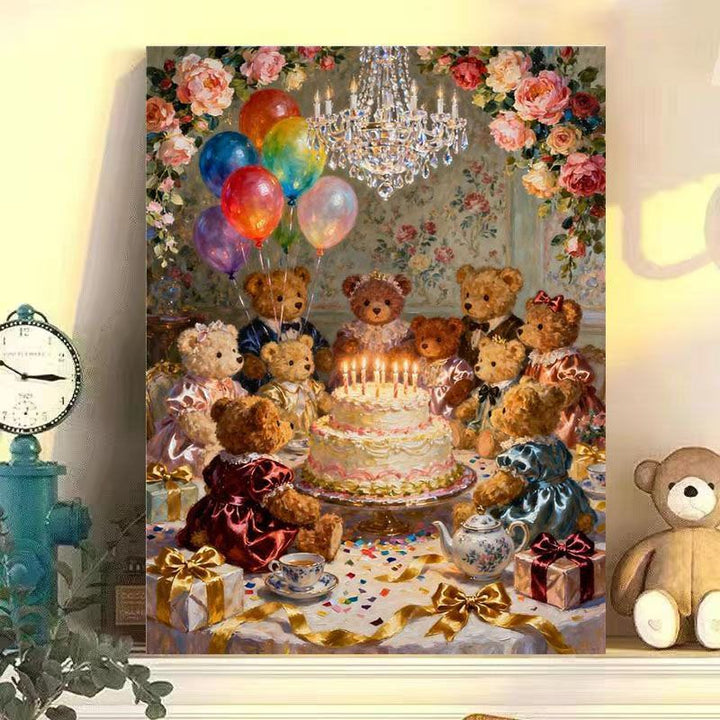 Whimsical Rabbit Scene Canvas Art Print Kalsten