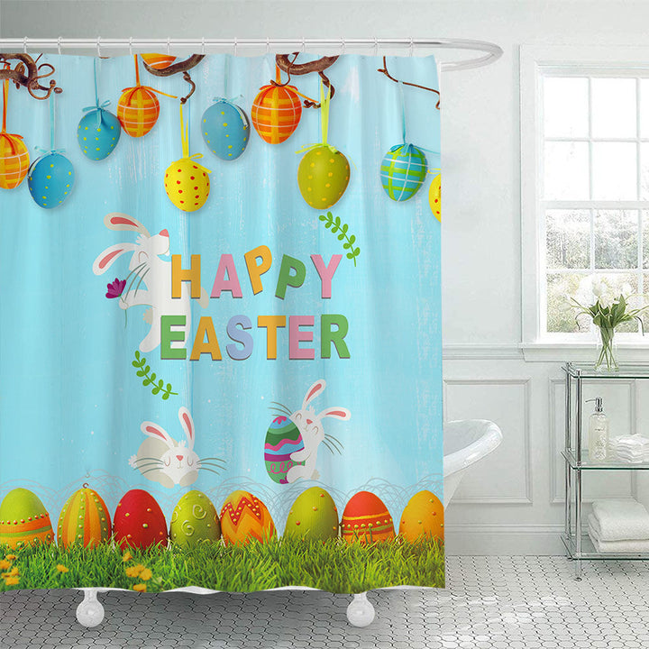 Whimsical Bunny Print Shower Curtain Kalsten