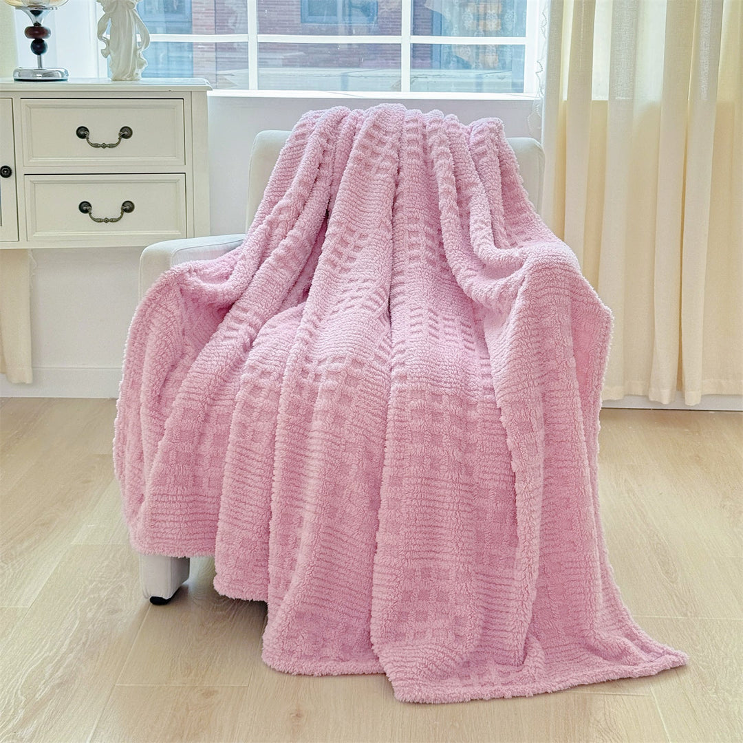 Plush Textured Throw Blanket Kalsten