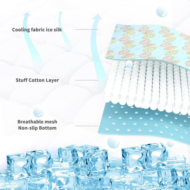 Unisex nan self-cooling pet cooling mat with pressure-activated gel core and non-slip bottom Kalsten