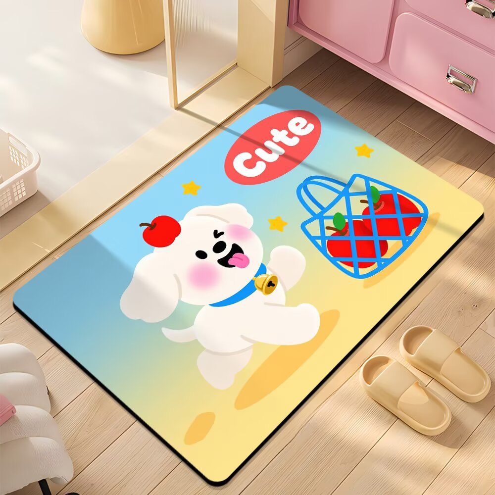 Cute Cartoon Dog Shower Mat Kalsten