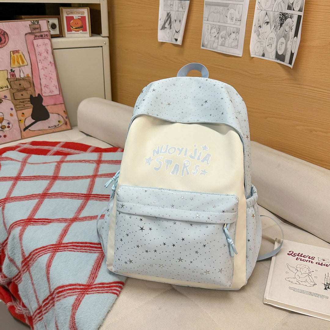 Lightweight Star-Patterned School Backpack