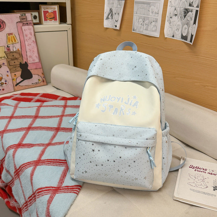 Lightweight Star-Patterned School Backpack