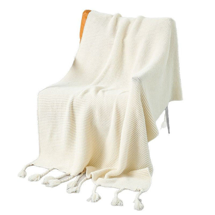 Women’s knitted blanket with decorative tassels Kalsten