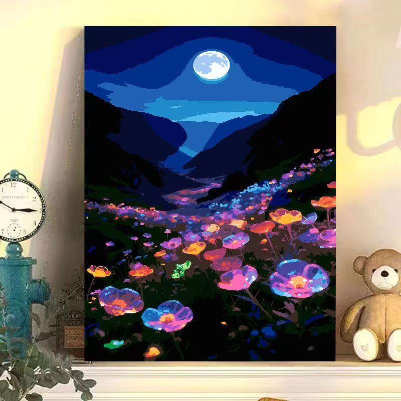 Nighttime Floral Landscape Canvas Art Kalsten