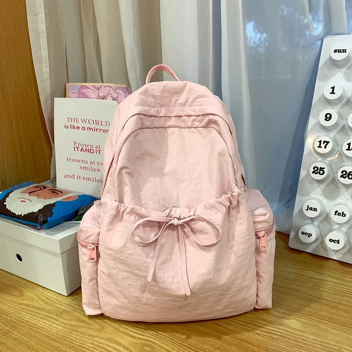 Casual Bow-Detail Everyday School Backpack