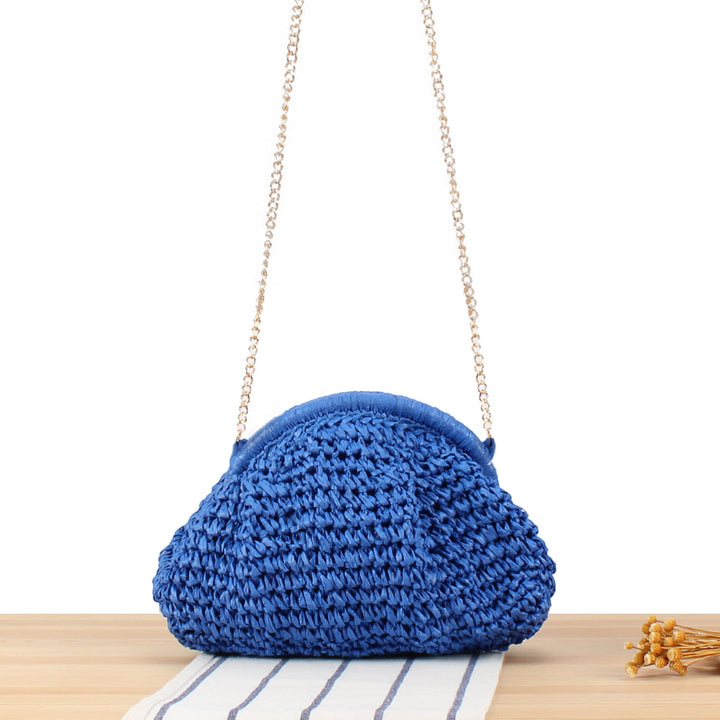 Handbag Made of High-Quality Natural Material with Silver Chain Strap Kalsten