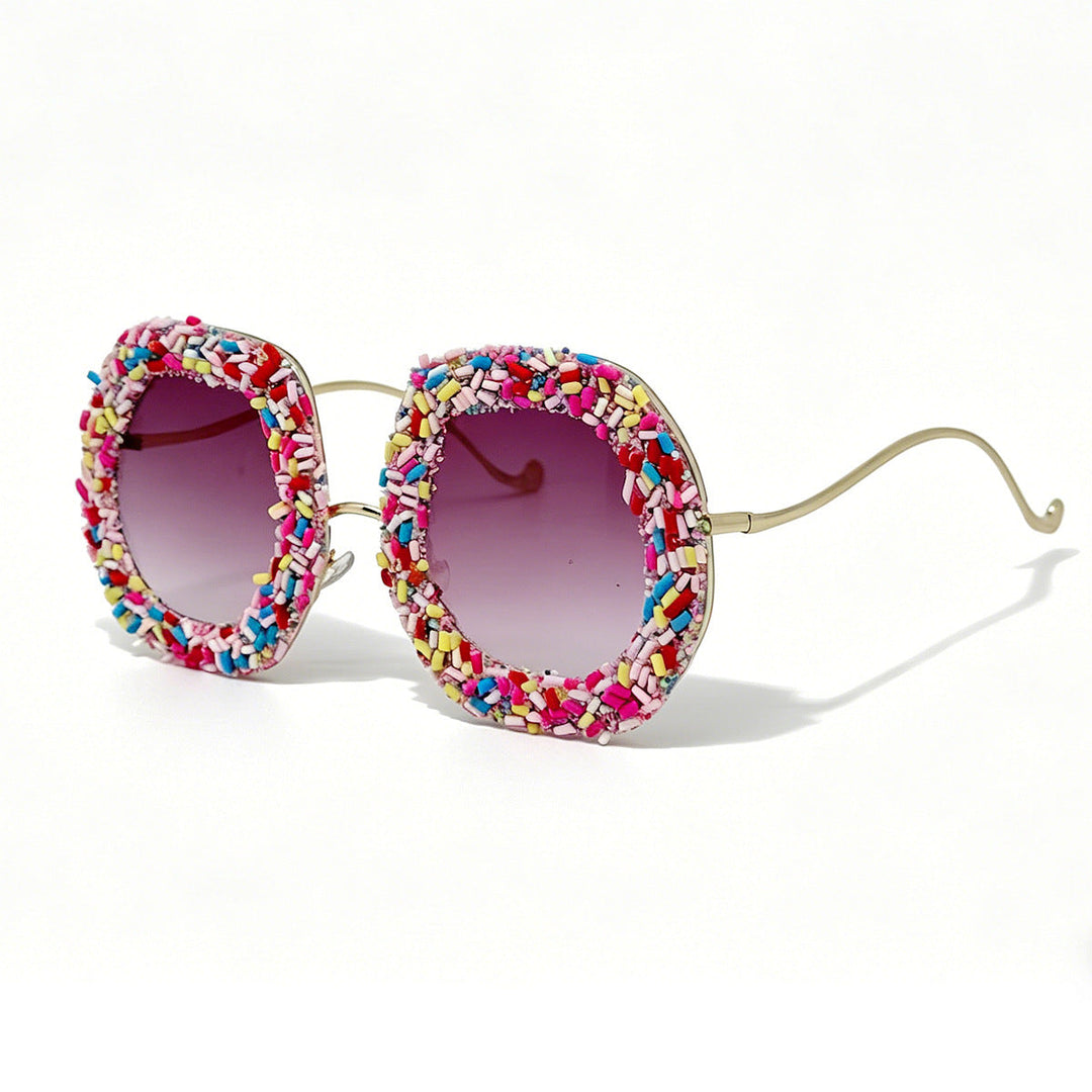 Ladies creative designer sunglasses with colorful jewelry frame Kalsten