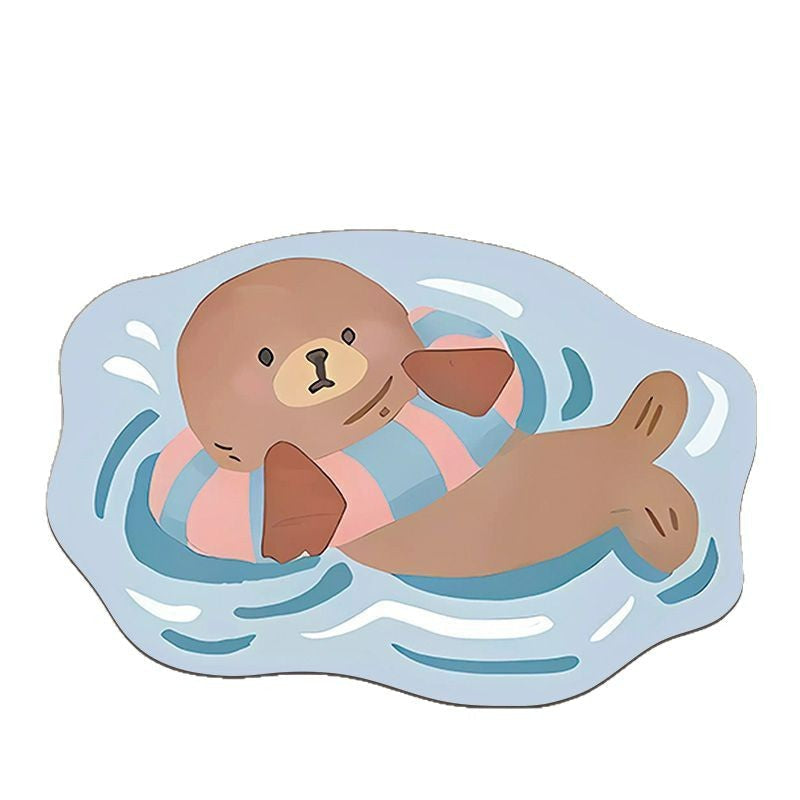 Cute Cartoon Otter-Themed Bath Mat Kalsten