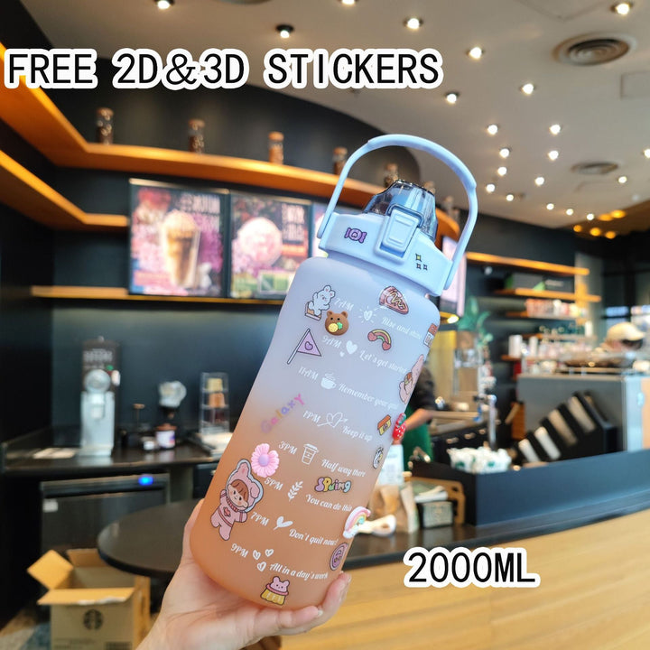 Women's Motivating Water Bottle with Interactive Sticker Set Kalsten