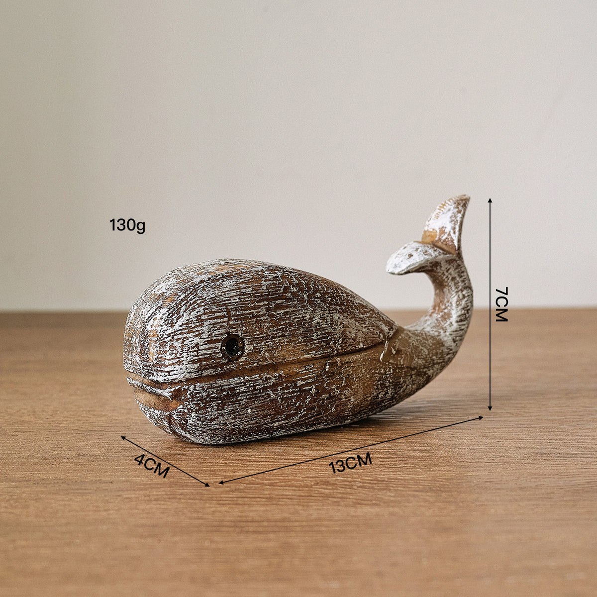 Playful Wooden Whale Figure