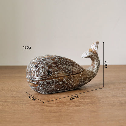 Playful Wooden Whale Figure