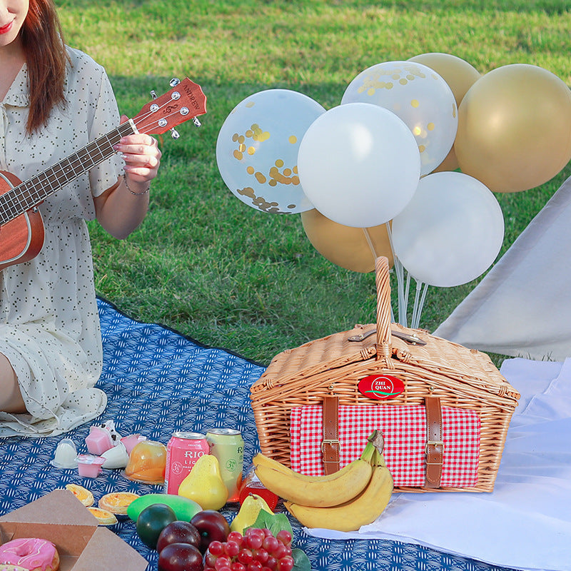 Women's picnic basket with comprehensive dining set and elegant interior lining Kalsten