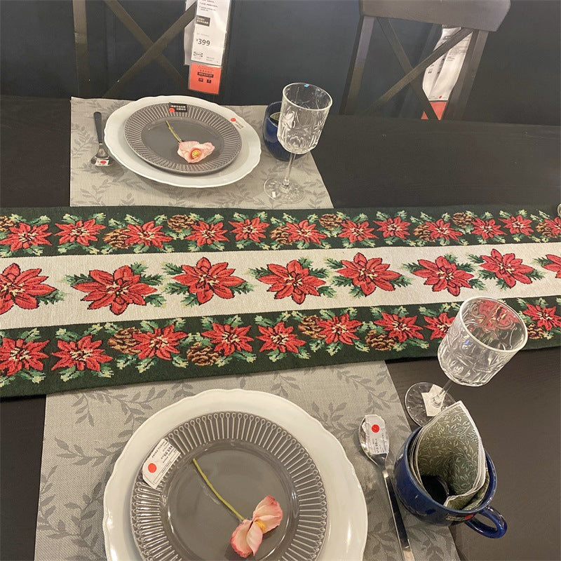 Festive Embroidered Table Runner