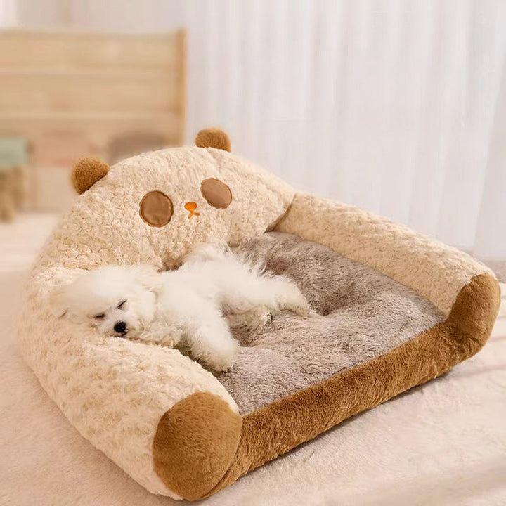 Plush Bear-Shaped Dog Bed
