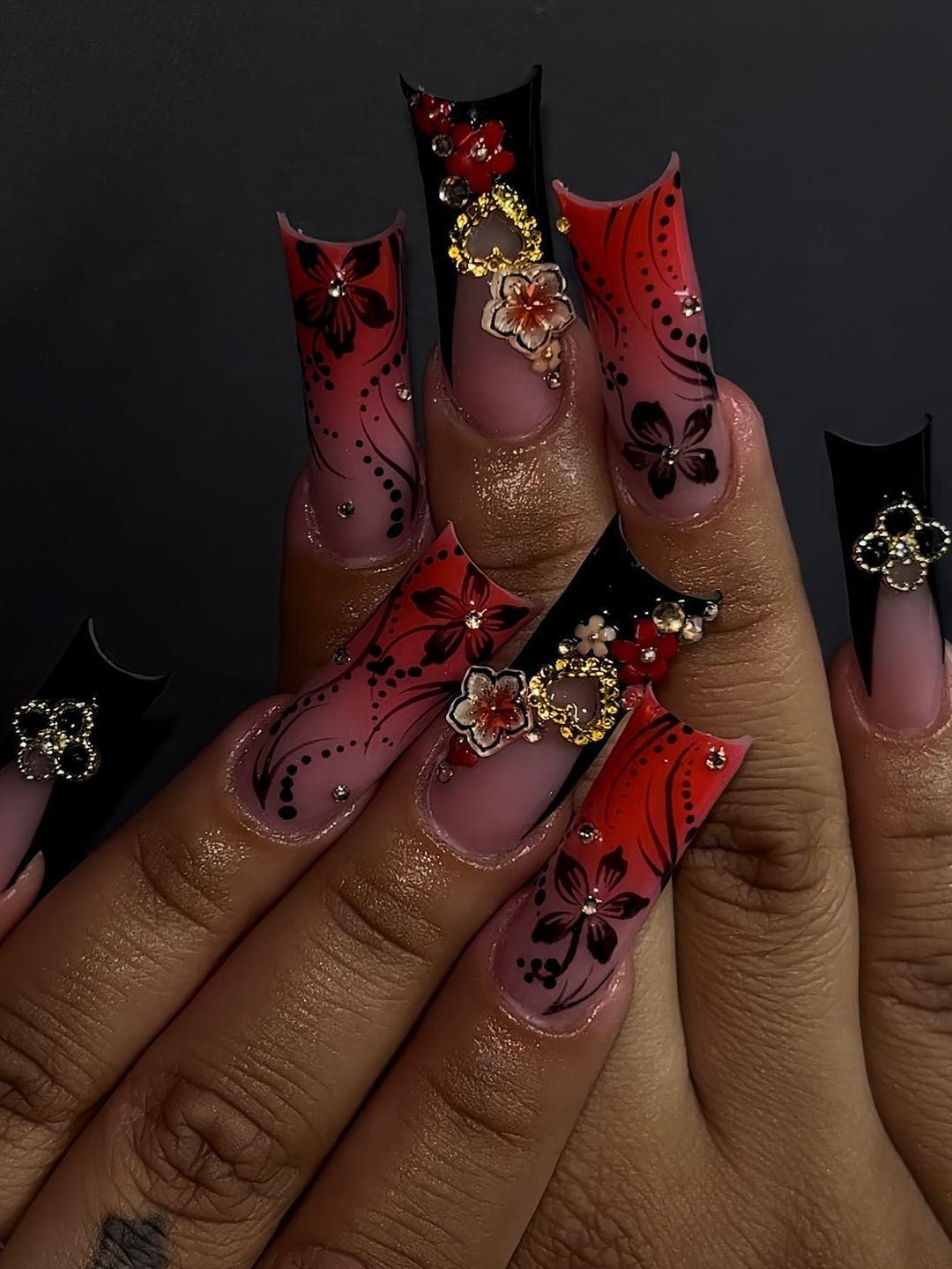 Artistic Long Stiletto Press-On Nails Kalsten