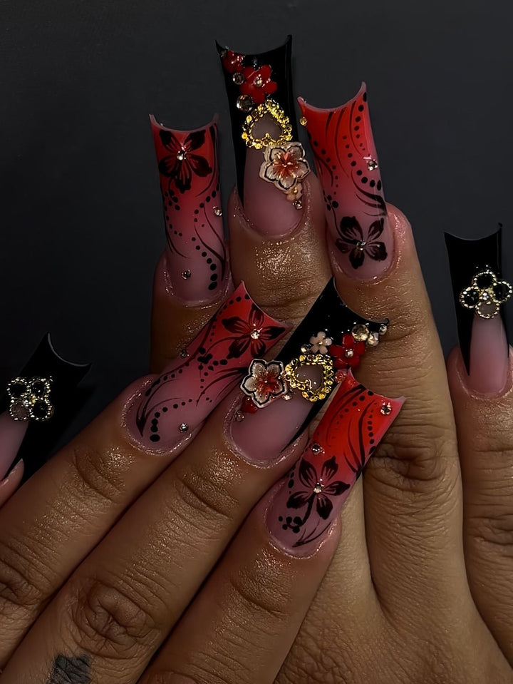 Artistic Long Stiletto Press-On Nails Kalsten