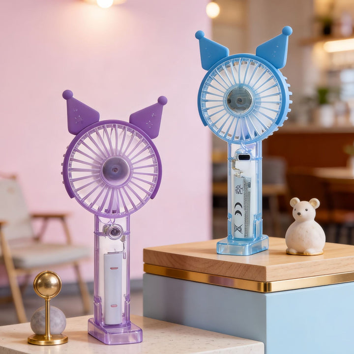Women's Portable Handheld Fan with LED Lighting and Spray Function Kalsten