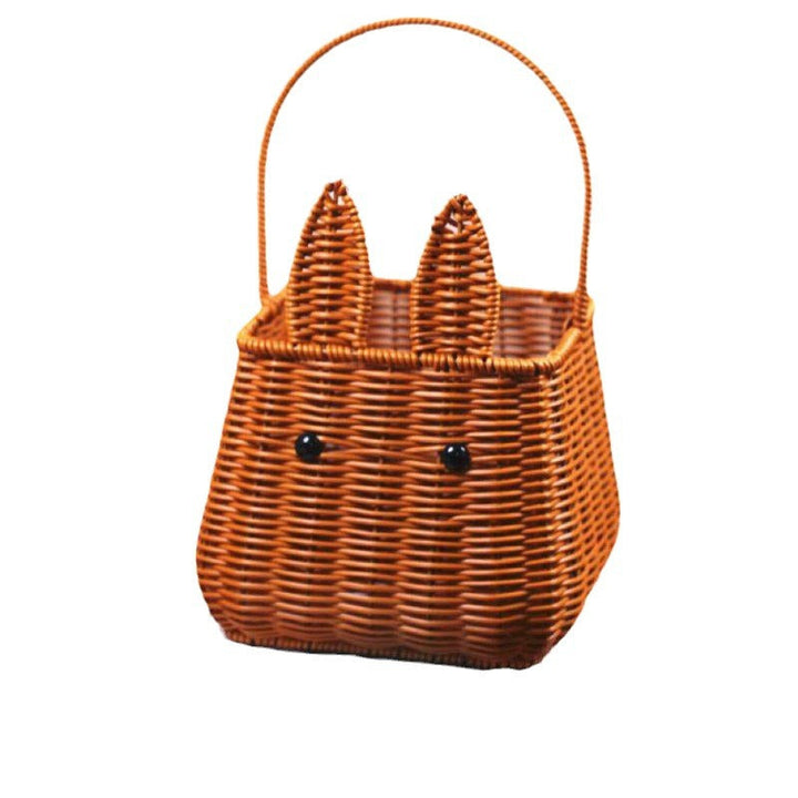 Whimsical Rabbit-Shaped Woven Basket Kalsten