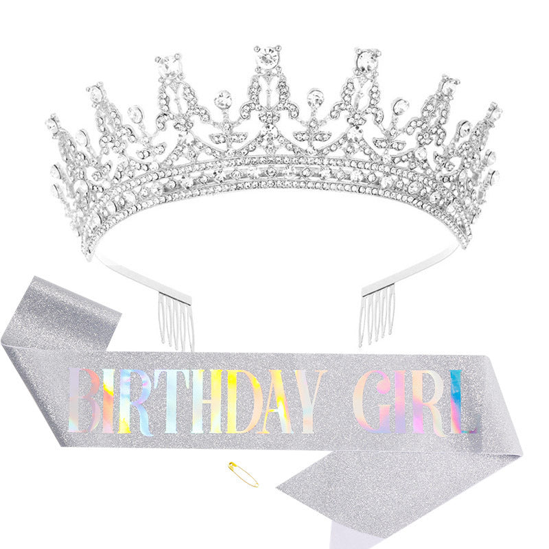 Women's Sparkling Crown and Sash Set Kalsten