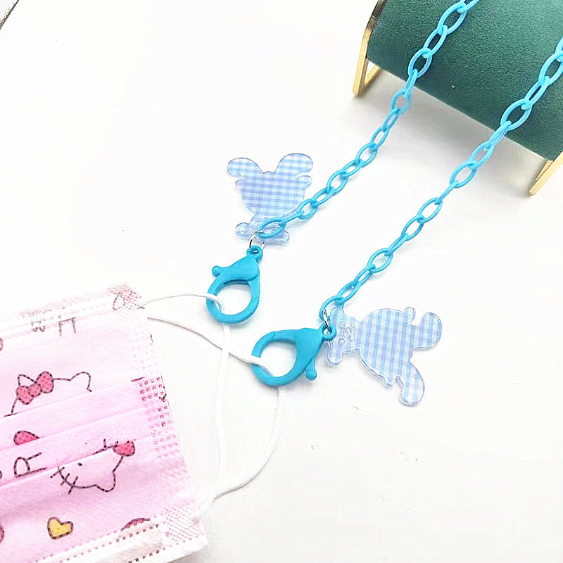 Glasses strap made of transparent resin with rainbow pendant Kalsten