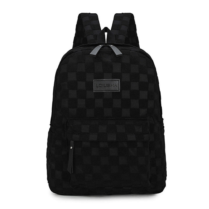Stylish Checker Pattern Backpack