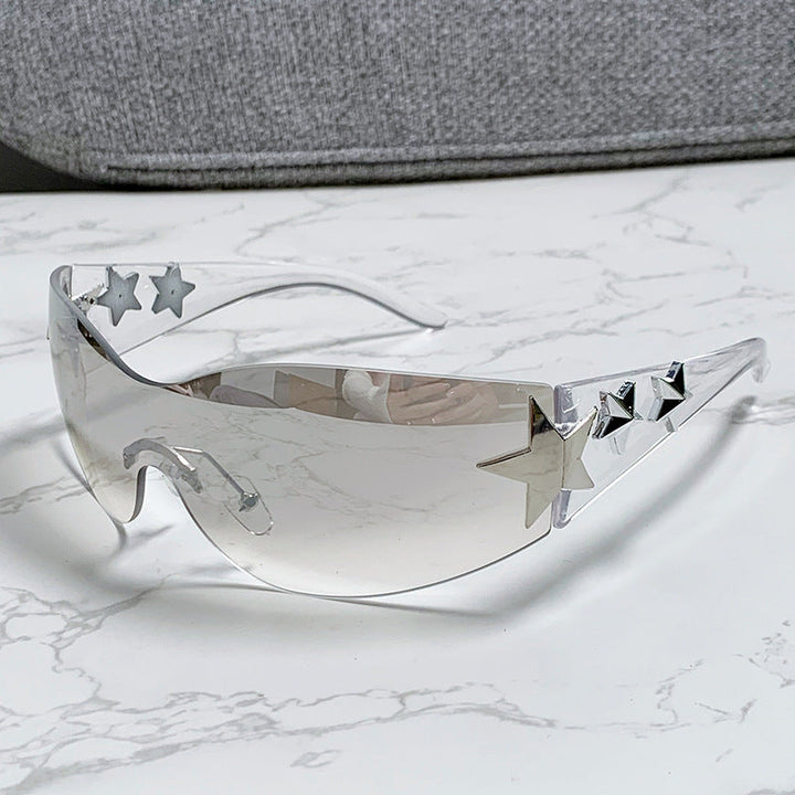 Women's stylish sports sunglasses with half-frame and striking star accents Kalsten