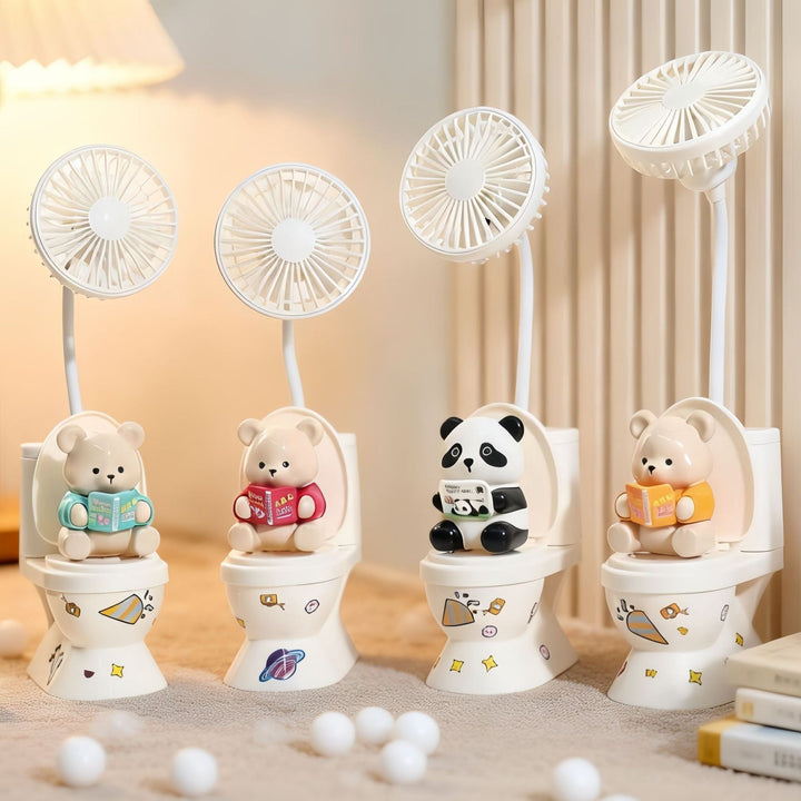 Ladies Cute Hand Fan with Plush Bear Design Kalsten