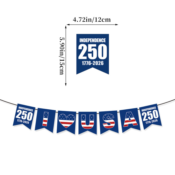 Unisex nan bunting with star motifs and stripes, weatherproof polyester party decoration Kalsten