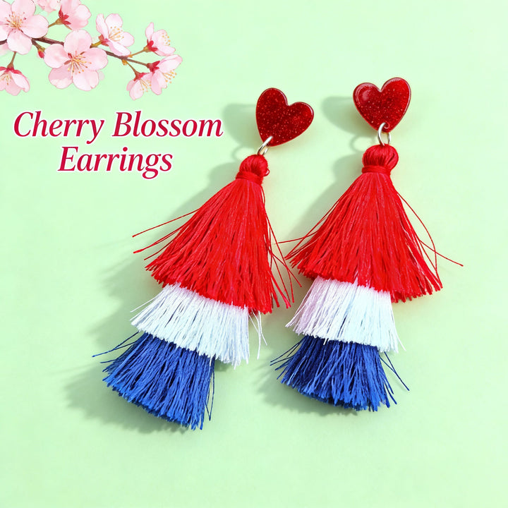 Women's multi-layer tassel earrings with tiered fringes and nickel-free stud closure Kalsten