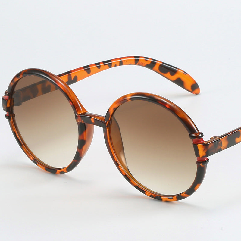 Women's round sunglasses in trendy leopard pattern with UV protection Kalsten