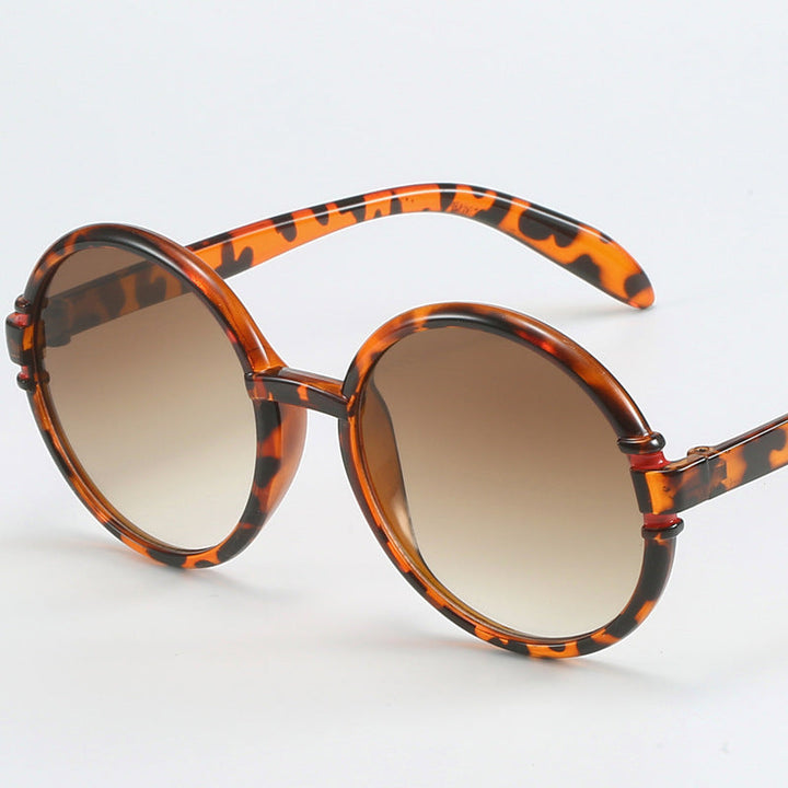 Women's round sunglasses in trendy leopard pattern with UV protection Kalsten